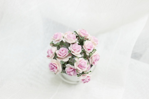 Розы 10 мм, пёстро-розовые 10шт.