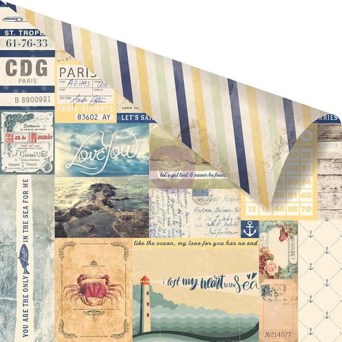 Prima Marketing St. Tropez Collection - 12 x 12 Double Sided Paper Pampelonne with Foil Accents  